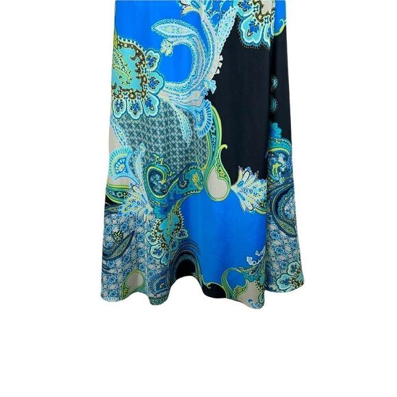 Caché Halter Multi Colored Maxi Dress Beaded Adjustable Ties Long Sexy Size XS - Picture 5 of 6